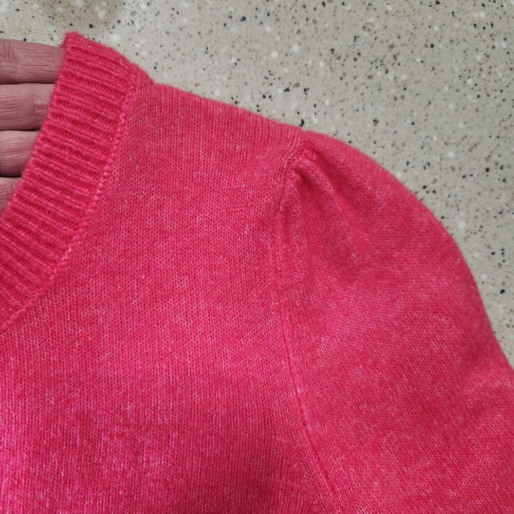 Ann Taylor LOFT Crewneck Sweater Pullover Bright Pink Large Women Spring Light - Picture 9 of 14